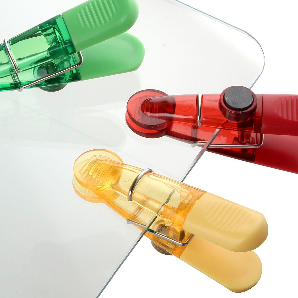 magnetic reusable plastic food bag clip for sealing and closing food storage bags or message holders