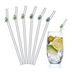 christmas tree santa claus deco straws for bar decor high borosilicate glass drinkware accessories customize straws