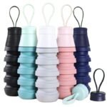 500ml collapsible travel silicone water bottle custom logo